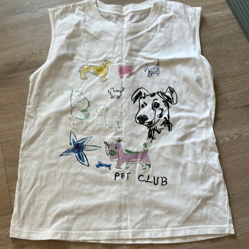 Kids White Graphic Tank Top